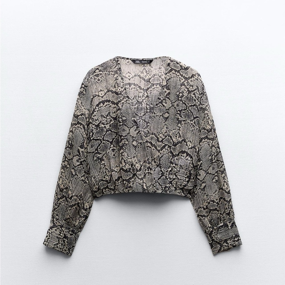 Zara Snakeskin Print Top XS NWT